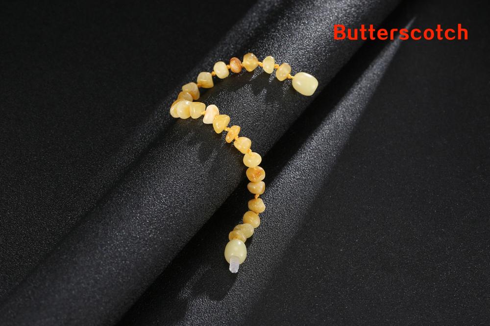 Baltic Amber Teething Bracelet/Anklet for Baby - Simple Package - 10 Colors - 4 Sizes - Lab Tested